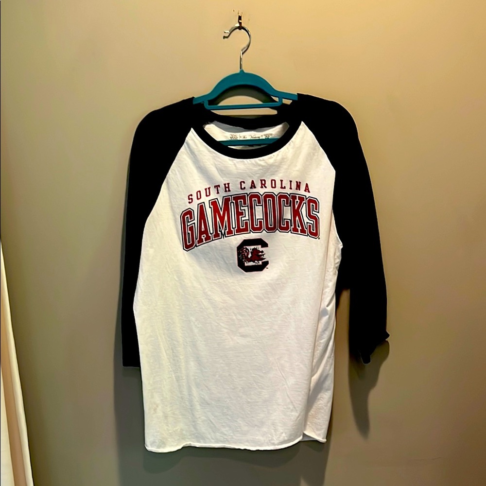 South Carolina Gamecocks Black and White Raglan Tee